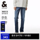 杰克·瓊斯（JACK&JONES） 百搭個(gè)性刮痕褲身拉鏈門襟直筒彈力舒適休閑牛仔褲男款225132137