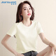 真維斯（Jeanswest）T恤女夏季薄款圓領(lǐng)打底衫內搭短袖純棉白色純色上衣百搭杏色L