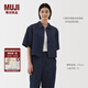 無印良品（MUJI）女式 漢麻混 牛仔短袖襯衫女士襯衣外套25年夏季丹寧回潮BC2N6A5S 藏青色 L (165/88A)