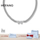 HEFANG何方珠寶枯葉蝶短項(xiàng)鏈鎖骨鏈女士輕奢高級(jí)感七夕情人節(jié)禮物送女友 銀色