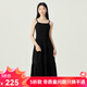 哥弟真的好（GIRDEAR）女裝簡(jiǎn)約吊帶坑條肌理傘裙針織連衣裙A500310 黑 M (3碼)