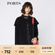 PORTS寶姿 新品女裝簡(jiǎn)約荷葉邊棒球領(lǐng)大衣SA9C016GZW010 黑色 XS (2)