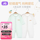婧麒嬰兒衣服夏季薄款新生寶寶提花連體衣純棉空調(diào)服爬服夏裝單件 小鯨魚綠 73cm