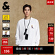 杰克·瓊斯（JACK&JONES）25年男裝秋季BSQ聯(lián)名長袖T恤男個性寬松休閑重磅純棉圓領(lǐng)打底衫 A06雪白色 常規(guī) M （175）