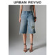 UR2025夏季新款女裝復古水洗毛須休閑七分牛仔褲UWJ850038