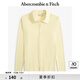ABERCROMBIE & FITCH女裝25春夏性感辣妹修身純色羅紋翻領(lǐng)長袖T恤上衣KI139-5205 黃色 XS (160/84A)