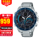 卡西歐（CASIO）男表EDIFICE太陽(yáng)能藍(lán)牙紅牛賽車手表男 ECB-900DB-1B
