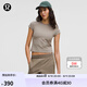 lululemon丨Organic Cotton 女士棉混紡短款 T 恤 LW3ILWS 暖褐灰 XS