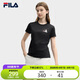 FILA斐樂官方女子針織短袖衫2025夏簡約休閑刺繡LOGOT恤