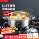美廚（maxcook）湯鍋火鍋 304不銹鋼多用湯鍋火鍋26cm 燃?xì)怆姶艩t通用 MCT8697