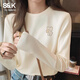班尼路（Baleno）S&K潮流純棉長袖t恤女2025年秋季新款休閑簡約設(shè)計感時尚寬松上衣