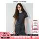 VEGA CHANG連衣裙女2025新款夏新款極簡(jiǎn)風(fēng)不規(guī)則裙擺收腰顯瘦小個(gè)子連衣短裙 晨霧灰 M