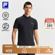 FILA 大滿貫POLO|斐樂官方男裝針織POLO2025夏新款網(wǎng)球運動抗菌短袖 深黑-BK L 175/96A/L