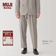 無(wú)印良品（MUJI）男式 易打理 彈力 單褶褲 男士長(zhǎng)褲子西褲秋季 AE0Y3A4A 淺灰棕色 XL (180/92A)