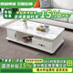 壹品帆誠【24小時(shí)閃發(fā)】茶幾客廳簡約茶幾電視柜組合套裝客廳茶幾 1.3M暖白色+白色大理石紋玻璃 鋼化玻璃桌面