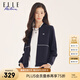 ELLE ACTIVE時尚棒球領(lǐng)運動休閑外套女裝早春百搭通勤精致防風(fēng)保暖夾克女 藏青色 M