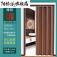 PVC折疊門(mén)廚房衛生間陽(yáng)臺推拉無(wú)地軌簡(jiǎn)易吊軌全套隱形隔斷移門(mén)簾 橡棕-加強版