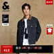 杰克·瓊斯（JACK&JONES）25年秋季男裝復(fù)古寬松撞色翻領(lǐng)潮流原色牛仔夾克外套男品牌外套 A13 深牛仔藍(lán) L 180