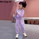 溫蔓爾小孩衣服 女7-8歲秋季女童春裝愛(ài)心套裝2023新款洋氣春季中大童女孩網(wǎng)紅衛衣運動(dòng)兩件套03 紫色套裝 [高品質(zhì)] 150 建議140身高-150身高