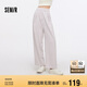 森馬（Semir）休閑褲女質(zhì)感慕斯褲慵懶垂感秋季寬松軟糯肌理闊腿褲107524127005