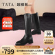 他她盧昱曉超模靴騎士靴大筒圍顯瘦秋冬7TGA1DG4 黑色 38