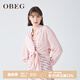 OBEG歐碧倩新復(fù)古回潮時尚通勤燈籠袖襯衫純色職場襯衣10422081 櫻花粉 M /165/38