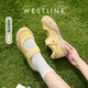 西遇運(yùn)動(dòng)瑪麗珍鞋女2025新款夏季魔術(shù)貼休閑厚底芭蕾鞋黃色德訓(xùn)鞋 黃色 （35/6/9預(yù)售8月20日） 37 (235)