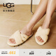 UGG春季女士時(shí)尚舒適純色交叉帶厚底露趾休閑懶人毛毛鞋 1107955 NAT | 自然白色 39