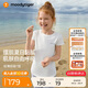moodytiger女童短袖T恤涼感防曬夏季兒童T恤童裝輕薄速干彈力簡約修身運動衣