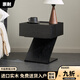 崇耐意式極簡(jiǎn)實(shí)木創(chuàng  )意床頭柜小戶(hù)型臥室床邊柜黑色床頭儲物收納柜邊幾 創(chuàng  )意設計感Z型床頭柜-黑色實(shí)木款（進(jìn)口橡膠木） 整裝（需自行安裝支架）