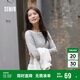 森馬（Semir）長袖T恤女不對稱假兩件2025秋季小心機(jī)修身拼色衣服10A525101001