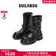 SugarSu楊超越張靚穎同款酥履24騎士中筒復(fù)古厚底高跟時(shí)裝短靴女 騎士黑 39