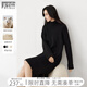 對白【杜鵑同款】高領(lǐng)針織連衣裙女2024冬季新款氣質(zhì)直筒毛衣長裙 靜謐黑 L