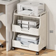優(yōu)勤（YOUQIN）辦公室打印機置物架落地小推車(chē)文件收納架桌下多層可移動(dòng)儲物架子 打印機文件推車(chē)-三層