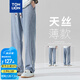 唐獅（TonLion）2025夏男褶簡直筒天絲牛仔長褲 淺藍(lán)  2XL 