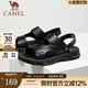 駱駝（CAMEL）涼鞋男2025夏季軟彈舒適牛皮透氣涼拖兩穿休閑爸爸鞋 G15M211046 黑色 41