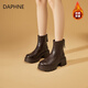 DAPHNE短靴女鞋冬季馬丁靴2025新款爆款秋冬百搭加絨厚底切爾西靴