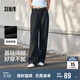 森馬休閑褲女百搭腰帶長(zhǎng)褲女士夏季通勤顯瘦闊腿褲101324127003A