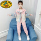 G.DUCKKIDS女童套裝春秋2025新款韓版兒童休閑運(yùn)動服兩件套裝時髦洋氣中大童 藕色 130