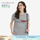 TOMMY HILFIGER【輕柔感】夏季女裝純棉優(yōu)雅通勤輕薄休閑百搭短袖T恤J1635 灰色030 XS (推薦：80-100斤)