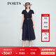 PORTS寶姿女裝2025春夏新款優(yōu)雅淑女經(jīng)典通勤拼接紗裙收腰連衣裙 丈青色 XS 2