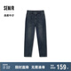 森馬（Semir）森柔牛仔|商場同款牛仔褲女抓毛長褲2024冬寬松錐形103724124007