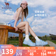 駱駝（CAMEL）洞洞鞋女清涼戶外沙灘鞋厚底包頭涉水溯溪鞋 L25M162035 藍(lán)色 36