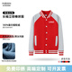 花國衫棒球服定制印logo字秋冬長袖外套工作服加絨班服diy企業(yè)長袖訂制 插肩款棒球服—紅灰拼色 2XL