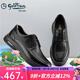 金利來（Goldlion）男鞋商務(wù)休閑鞋夏季新款皮鞋氣墊系帶輕便運(yùn)動鞋舒適平底牛皮鞋子 黑色 40
