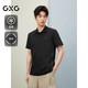 GXG男裝 【涼感珠地】polo簡(jiǎn)約翻領(lǐng)短袖T恤 黑色 175/L