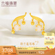 六福珠寶   足金鈴蘭花和田玉黃金耳墜耳飾 計(jì)價(jià) GDGTBE0058 3.66克(含工費(fèi)945元) 配硅膠耳堵