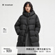 播連帽立領(lǐng)鴨絨羽絨服女冬季新款中長(zhǎng)款寬松保暖外套DDR4RD5114 K40玄黑 M