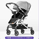 圣斯威爾嬰兒車(chē)推車(chē)可坐可躺寶寶嬰幼兒輕便方便一鍵折疊雙向手推車(chē) 太空灰【送9禮】 【加厚鋁合金】