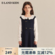 E·LAND KIDS衣戀早春新品女童復古優(yōu)雅假兩件長袖連衣裙 Navy藏青色/59 140 cm